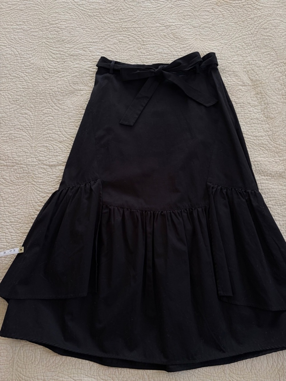 Who What Wear for Target Black Tie-Waist Tiered Midi Skirt
